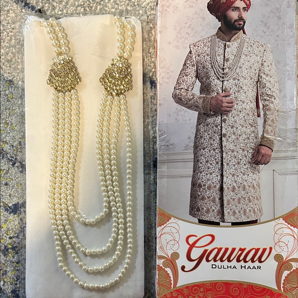 Gaurav Dulha Indian Groom Haar Pearl Necklace